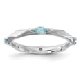 thumbnail image 4 of Auriga Fine Jewelry 925 Sterling Silver Rhodium-plated Blue Topaz Ring for Women Size 6, 4 of 6