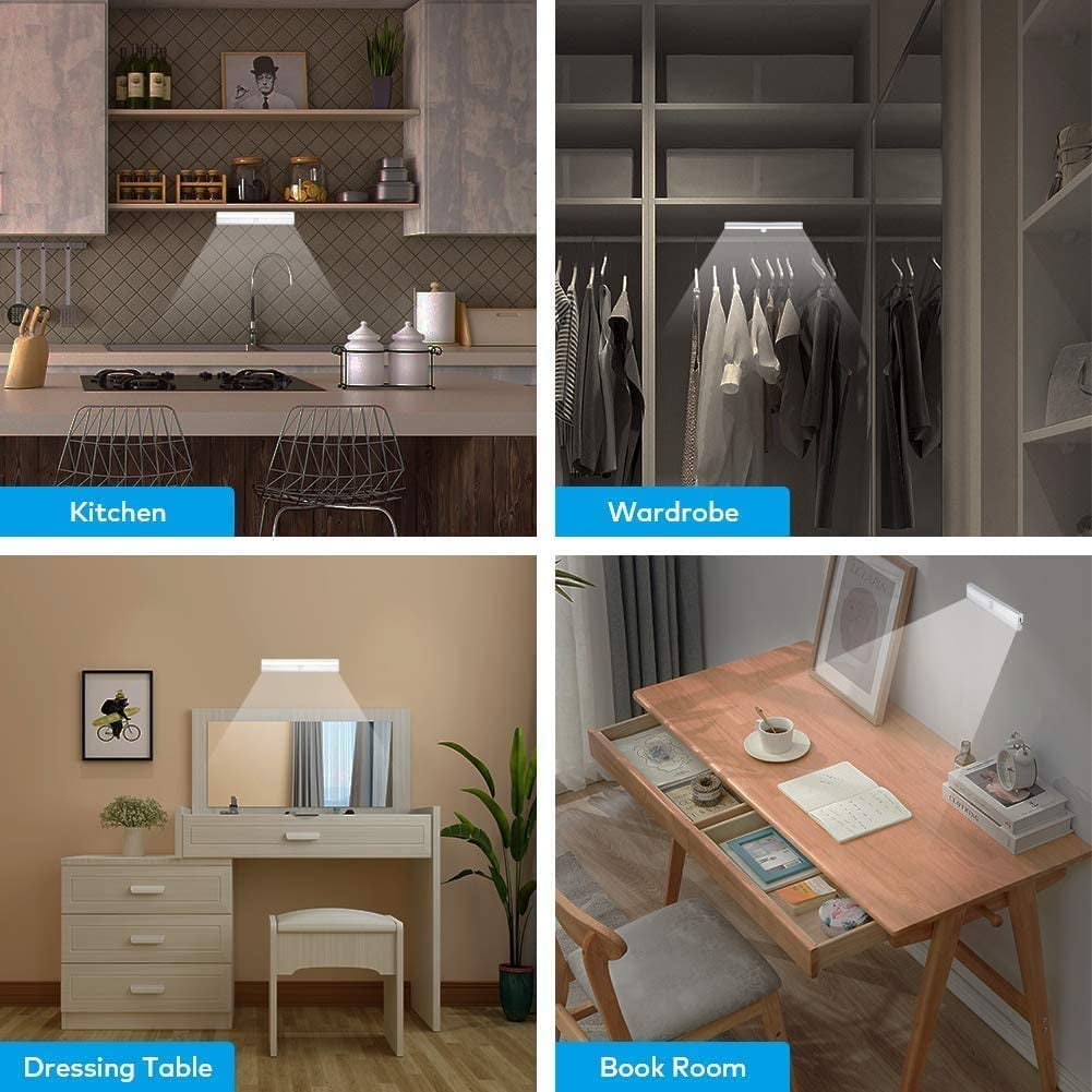 Motion Sensor Light Under Cabinet Lighting Wireless Closet Light Battery Operated LED Lights for Room Stick on Lights Under Counter Light,5Pack