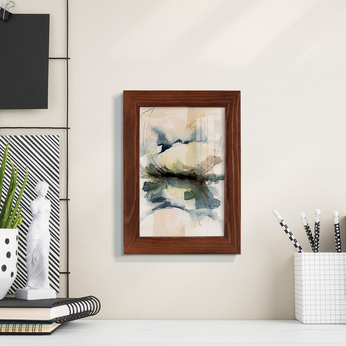 Winter Shoal II - Framed Print w/glass - Chestnut