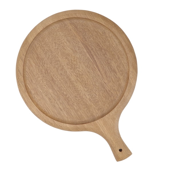 Bandeja De Madera Para Servir Pizza, Bandeja Para Pizza Textura Natural Multipropósito Elegante Pulido Fino Agarre Cómodo Redondo Para El Hogar Para Bar ANGGREK Wood Pizza Serving Tray