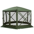 thumbnail image 2 of Outsunny 12x12ft Pop-Up Hexagon Gazebo, with Mesh Netting Walls and Carry Bag, Green, 2 of 9