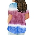 thumbnail image 3 of Patlollav Plus Size Tops For Women Tie Dye Short Sleeve Tunic Shirts Lightweight Crewneck Oversize Tshirts For Women 2024, 3 of 5