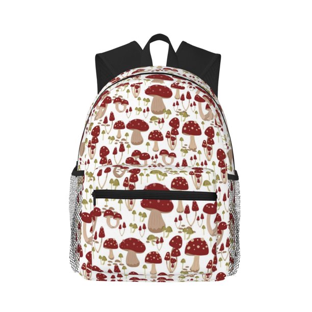 Disketp Mushroom Mochila Ligera Clásica con Múltiples Bolsillos, Mochila Casual para Hombre y Mujer, Ideal para Escuela, Trabajo y Viajes
