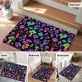 thumbnail image 6 of Purple Green Mushroom Large Area Rugs for Bedroom Living Room, Soft Non Slip Carpet Bedside Rug, Abstract Art Botanical Gradient Rectangular Floor Cover Kitchen Accent Rug 2'x3' for Office, 6 of 9