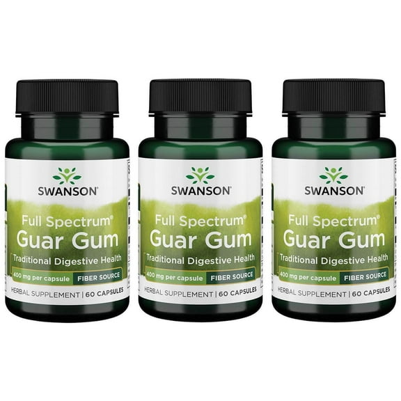 Swanson Full Spectrum Guar Gum 400 mg 60 Caps 3 Pack