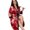 Red, variant on Women's Plus Size Nightwear Robe Flowy Comfortable Kimono Cover-Up for Loungewear and Sleepwear,Black 3XL