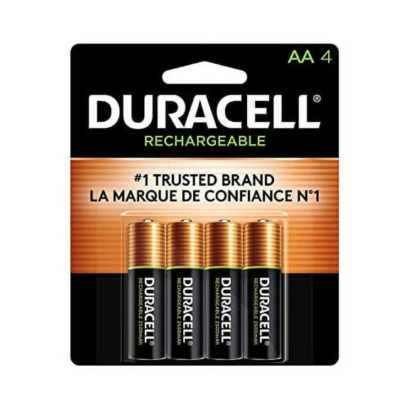 Duracell AA NiMH rechargeable, 4 per pkg. 2500mAh