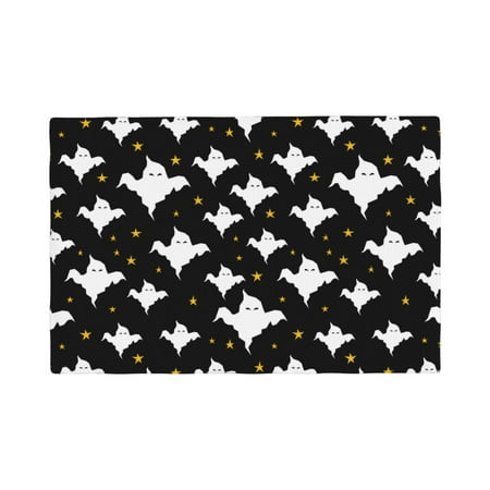 

Table Placemats Set of 6 - halloween ghost star 12x18 In Faux Linen Double Heat Resistant Place Mats Cloth Indoor/Outdoor Placemats Washable Table Mats for Dining Kitchen Party