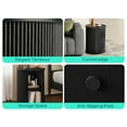 thumbnail image 5 of LINSY HOME Fluted Round End Tables for Living Room, Nightstand for Bedroom with with Sliding Tambour Door and Adjustable Shelves, Black(1 Pcs), 5 of 7