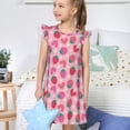 thumbnail image 4 of Fotbe Haear Strawberry Vestido de Dormir para Niñas de 3 a 10 Años, Mangas Cortas, Estilo Princesa, Pijama Camisón con Mangas Voladas-XX-Large, 4 of 6