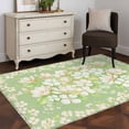 thumbnail image 3 of Area Rugs 2.7'x5', Spring Floral Carpet for Living Room Bedroom Dining Room, Watercolor Orchid Flowers Leaves Botanical Green Throw Kitchen Rugs Non Slip Washable Rectangle Indoor Outdoor Rugs, 3 of 8