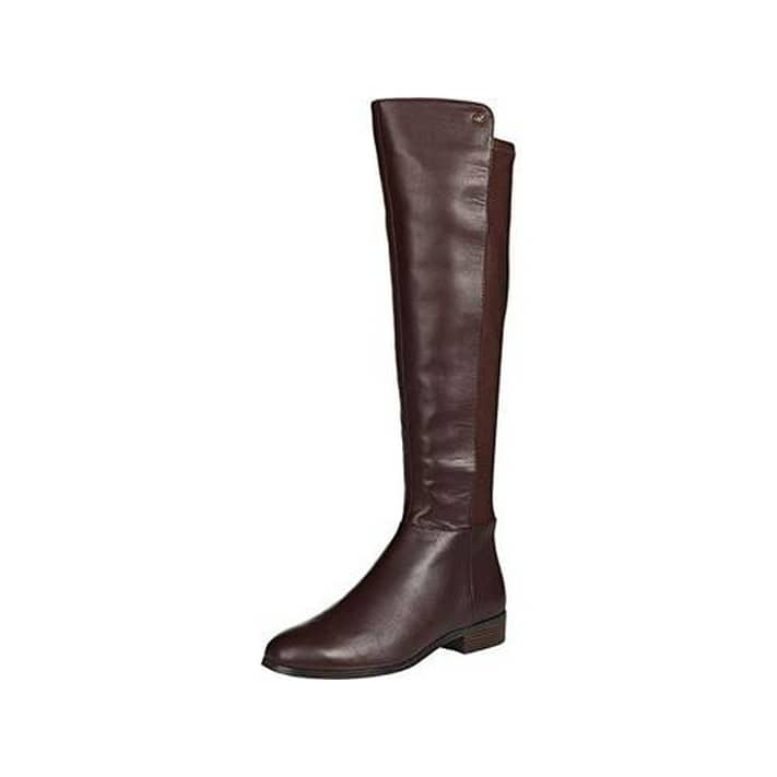 MICHAEL Michael Kors Womens Bromley Leather Riding Boots Brown 5 Medium  (B,M) 