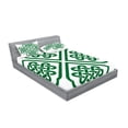 thumbnail image 2 of Ambesonne Green Fitted Sheet & Pillow Sham Set, Monochrome Clover Art, Queen, Green White, 2 of 2