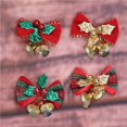 thumbnail image 4 of sweethay 10 Uds. Lazos de cinta navideña con campanas, lazos navideños para decoración de árboles, suministros para envolver regalos Kits de decoración para fiestas sweethay HA037483-00, 4 of 8