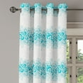 thumbnail image 2 of Ambesonne Abstract Grommet Curtain, Floral Classic Design, 50" x 108", Teal Turquoise White, 2 of 6