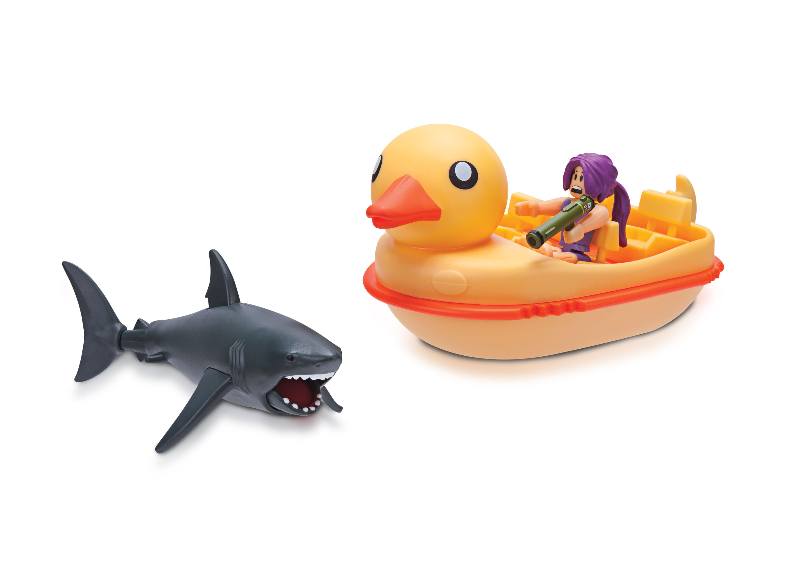Roblox Celebrity Collection Sharkbite Duck Boat Vehicle Includes Exclusive Virtual Item Walmart Com Walmart Com - roblox shark generator