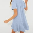 thumbnail image 2 of Women's Ruffle Hem Short Sleeve Dress - Casual Summer Midi, Vintage Style - Versatile (S-XXL), 2 of 8