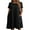 Black, variant on Fashion Women Casual Round Neck Solid Summer Short Sleeve Pockets Dress