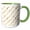 Green/White, variant on 3drose, Cute Image of Gold Castles and Clouds Pattern, 15oz Mug