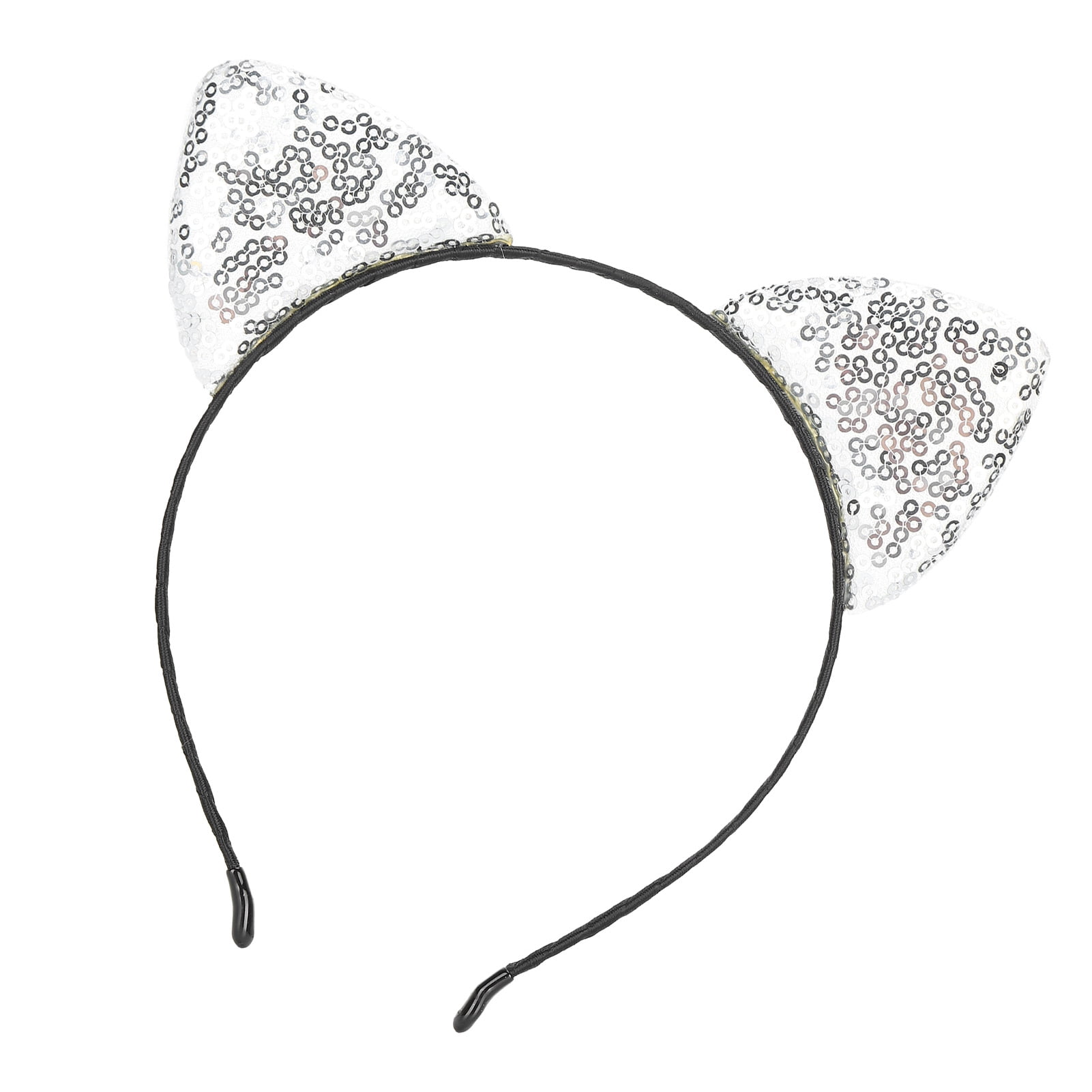 Sequin Ear Headbands, Shiny Cat Ear Kitty Headband At Ear Headband Beautiful Shining For Daily Life Weddings Party Dances For Christmas Holloween Silver