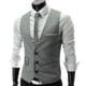 thumbnail image 4 of Chaleco de traje de cuello en V ajustado de estilo coreano de tres botones para hombre Chaleco de traje de moda de negocios británica para hombre, 4 of 4
