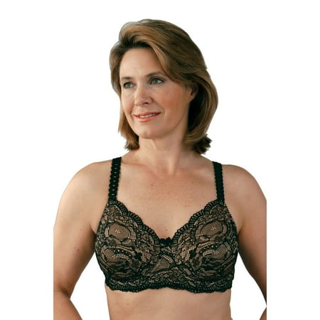 

Classique 766 Post Mastectomy Fashion Bra-Black/Skin-38C
