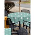 thumbnail image 4 of Outdoor Tablecloth with Umbrella Hole and Zipper, Christmas Trees Square Table Cloth 54x54 Inch Waterproof Tablecloth, Xmas Snowflakes Winter Pine Tree Green Picnic Table Cover for Patio Camping, 4 of 7