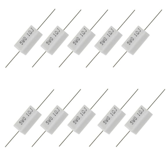 Bojack Resistencia De Cemento Cerámico 5W 0,1 Ohm Resistencia 5% Resistencias Enrolladas De Alambre Cerámico (Paquete De 10)