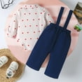 thumbnail image 4 of CUZIBR Baby Outfits Valentines Day Boy Formal Suit Strip Long Sleeve Herat Print Blouse Shirt And Suspenders Bodysuit Romper Jumpsuit Soft Wedding Casual Jogging Sets,White,18-24 Months, 4 of 8
