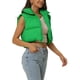 thumbnail image 4 of Chaleco acolchado ligero de mujer INSPIRE CHIC con cuello alto y cremallera, chaleco corto, color verde M, 4 of 6