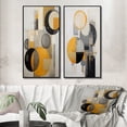 thumbnail image 1 of Designart "Retro Possibility Circular Energy II" Modern Geometric Framed Wall Art Set Of 2 - Modern Yellow Framed Canvas Set For Living Room Decor, 1 of 6