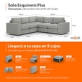 thumbnail image 2 of Sala Seccional Modular Esquinera Adapti 5 Plazas Reposabrazo Ancho Gris Niebla, 2 of 9