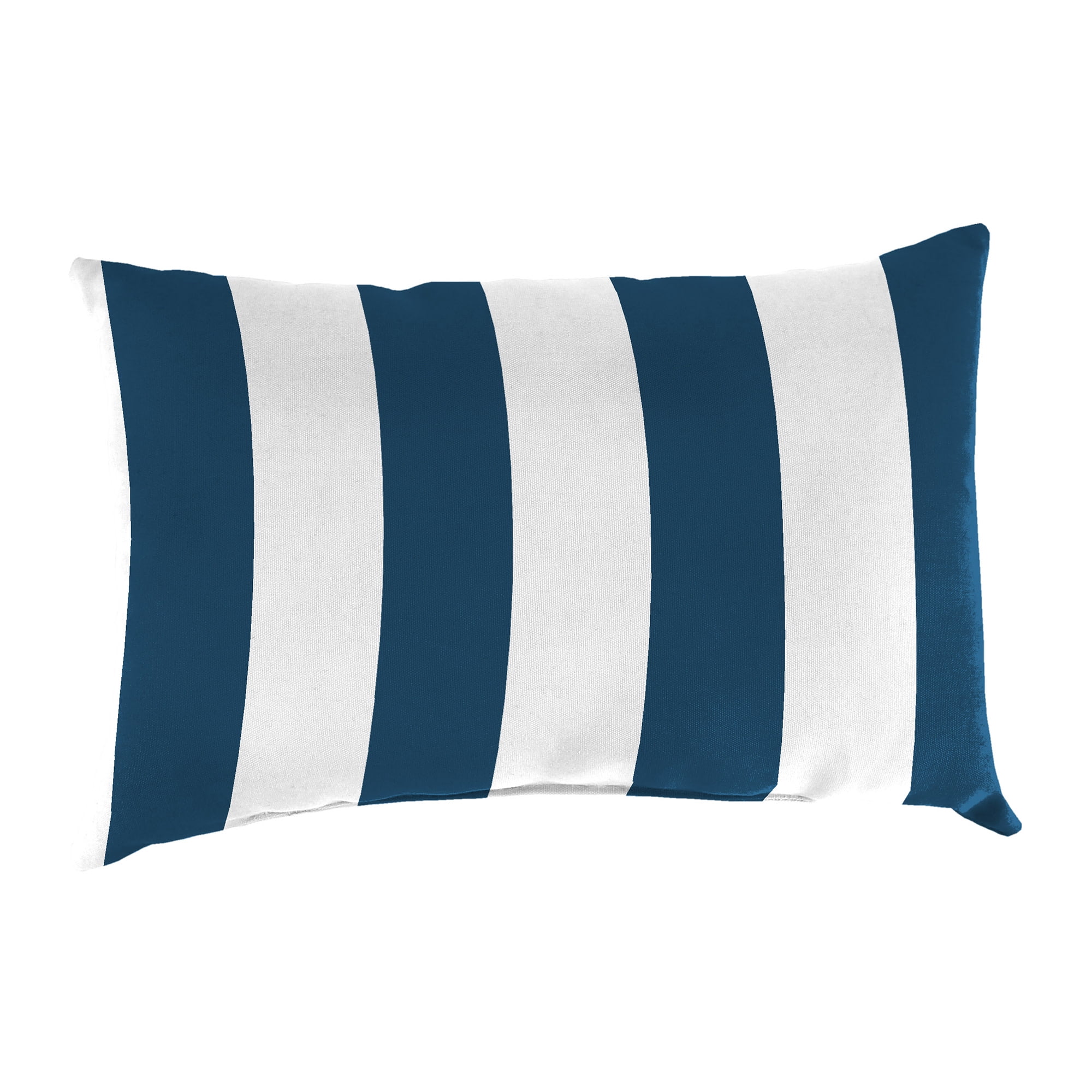 Jordan Manufacturing 14" x 20" Awning Navy Stripe Rectangular Outdoor Lumbar Throw Pillow (2 Pack)