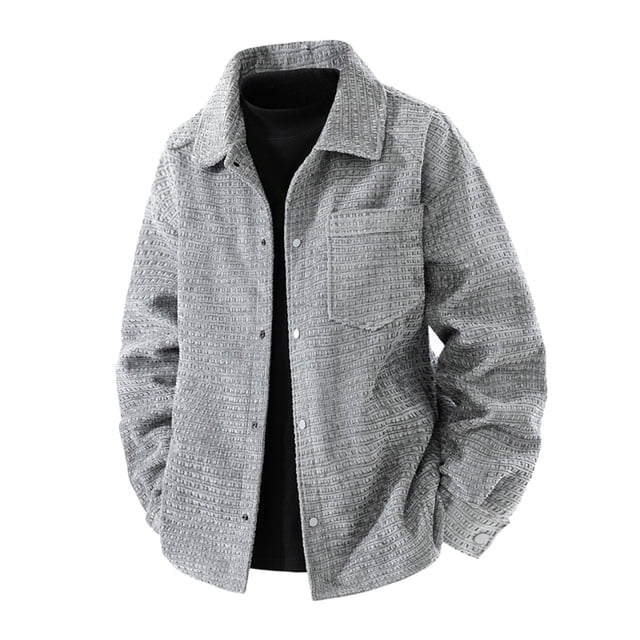 Dagegui Vestes de Randonnée pour Hommes à Manches Longues Col Rabattu Manteaux de Sport Automne Hiver avec Poches Gris TG