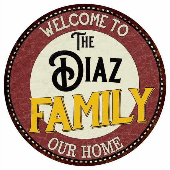 The Diaz Family 12" Round Metal Sign Kitchen Game Room Décor 200120038074