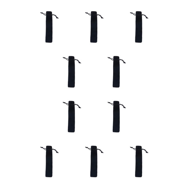 Naiovety Estuche para lápices con diseño de cordón para bolígrafos, para niños y niñas, color negro Negro 10Conjunto