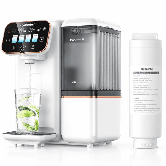 Hydrofast Portable Water Purifier for Kitchen, RV, Office, Countertop Reverse Osmosis Water Filter,Reduce TDS, Self Cleaning, No Installation