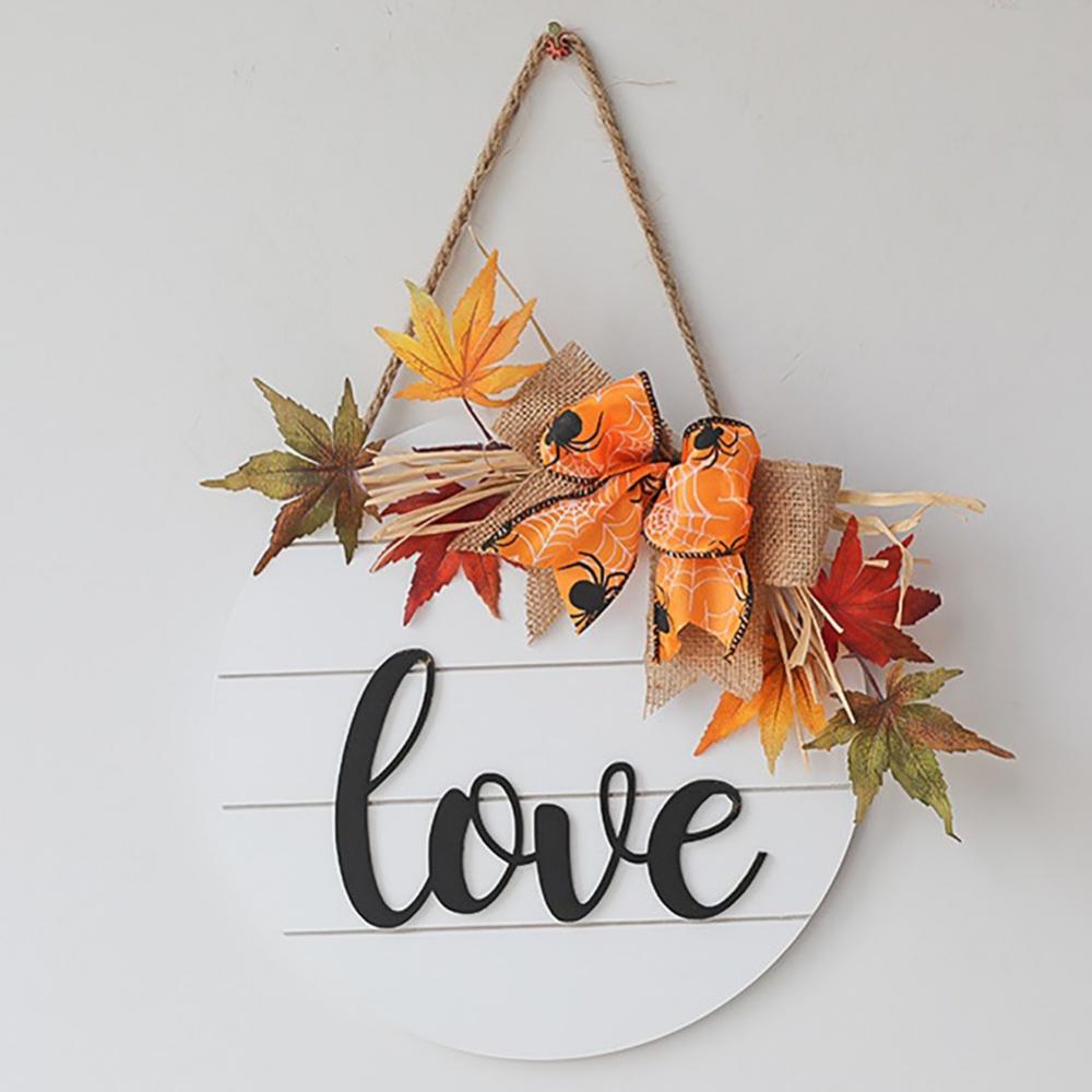 Decorative Door Sign for Front Door Rustic Farmhouse Sign Round Wood