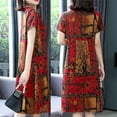 thumbnail image 6 of Ana Casual Dress Women Retro plus size print short-sleeved skirt loose mother wear, 6 of 9