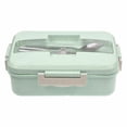 thumbnail image 2 of Microwave At Straw Bento Lunch Box Spoon Food Storage Container Kids Adult, 2 of 2