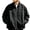 A-Black, variant on Baseball Jacket for Men Long Sleeve Collared Zip Up with Button Tops Windbreaker Fall Outwear with Pockets