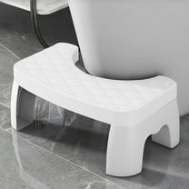 6.7 Inch Step Stool,Portable Plastic Foot Stool,Non-Slip Potty Stool for Bathroom,Ergonomic Toilet Stool,White