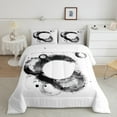 thumbnail image 2 of Erosebridal Ensemble de Literie Blanc Gris Grand, Couette en Duvet Aquarelle Abstraite, Réversible 3 Pcs, 2 of 8