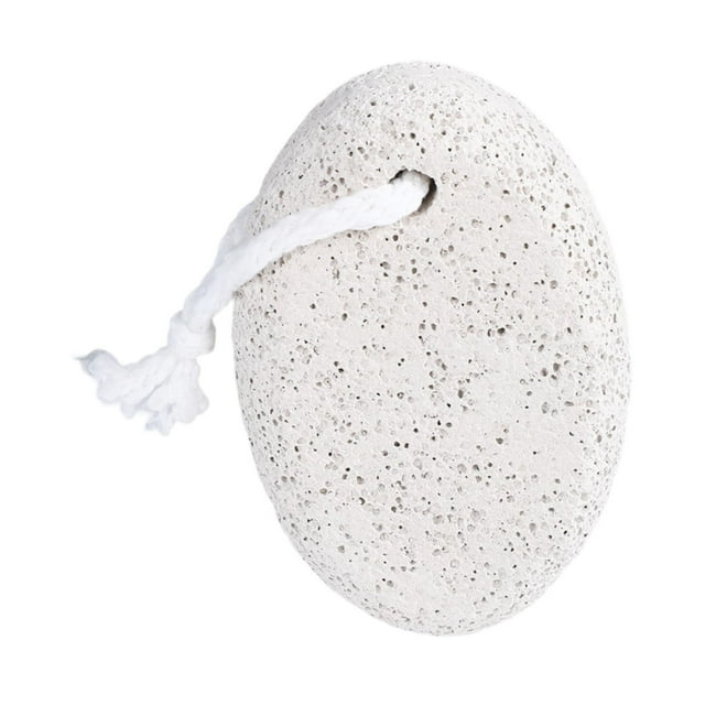 MERIGLARE Pierre Ponce Volcanique pour Pieds, Brosse Portable pour Pieds, Talon, Coudes, Mains, Gris