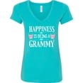 thumbnail image 3 of Inktastic Happiness is Being a Grammy with Butterflies Women's V-Neck T-Shirt, 3 of 5