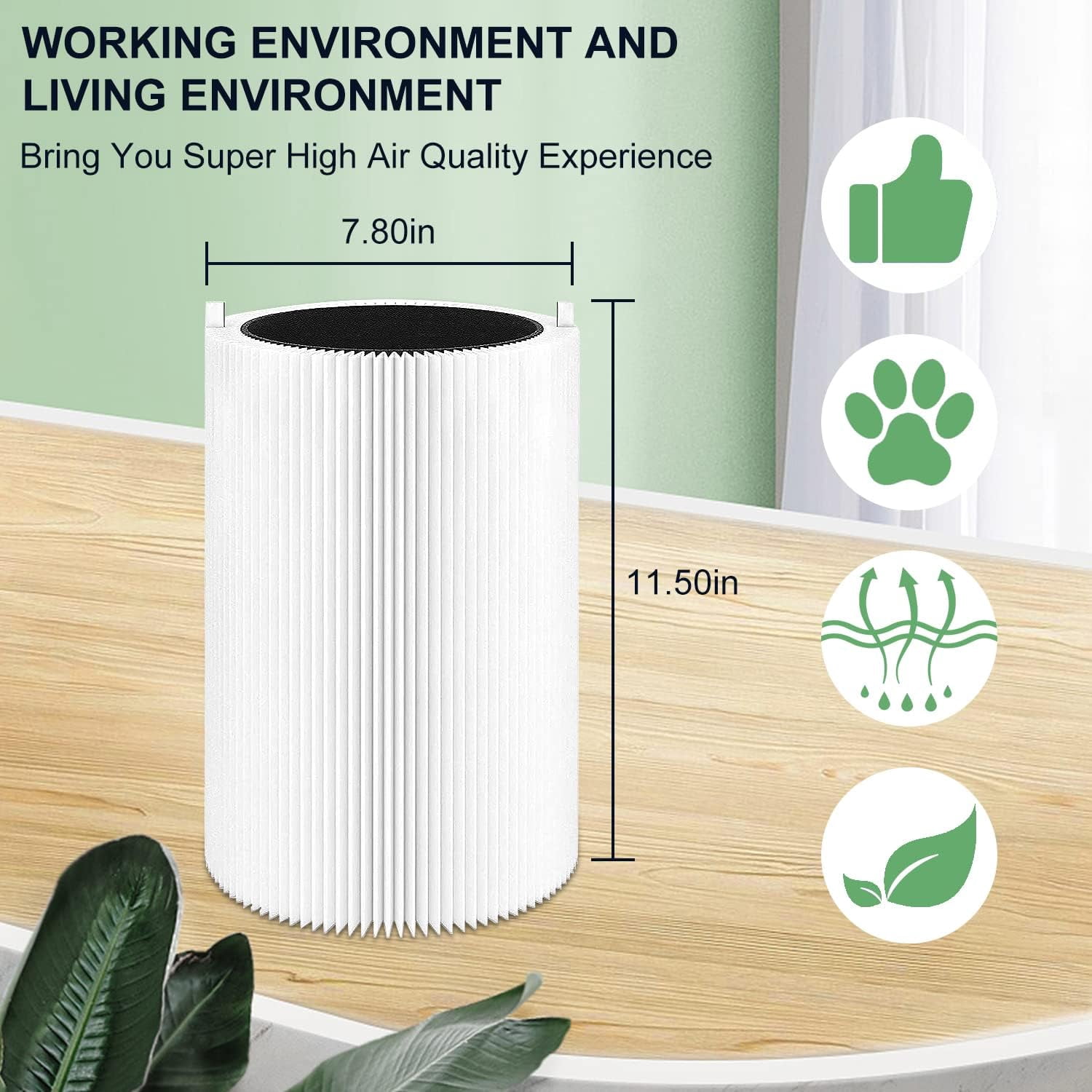 411 Replacement Filter, Activated Carbon Filter for Blueair Blue Pure 411 Genuine, Blue Pure 411+,411 Auto & Mini Air Purifier, High Efficiency H13HEPA Filter (3 Pack)