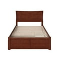 thumbnail image 4 of Leo & Lacey Transitional Solid Wood Full Platform Bed w/ Twin Trundle in Walnut, 4 of 10