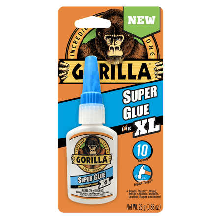 Gorilla Clear Super Glue XL, 25 Gram Bottle, Pack of...