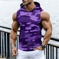 thumbnail image 2 of Men's Camo Workout Hooded Tank Tops Sleeveless Gym Training Hoodies Bodybuilding Muscle Cut Off T Shirt, 2 of 9