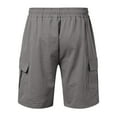 thumbnail image 4 of Pantalones cortos cargo para hombre con cintura elástica: poliéster ligero, bolsillos de almacenamiento, tallas S-XXXL para deportes de verano y ocio, 4 of 5